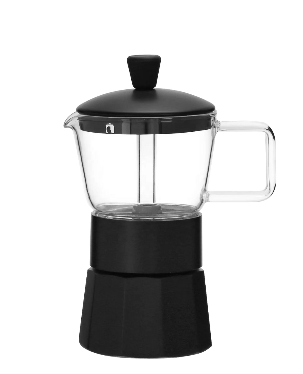 Customizable Black/Red Stovetop Espresso Coffee Maker Hygienic Classical Borosilicate Moka Pot