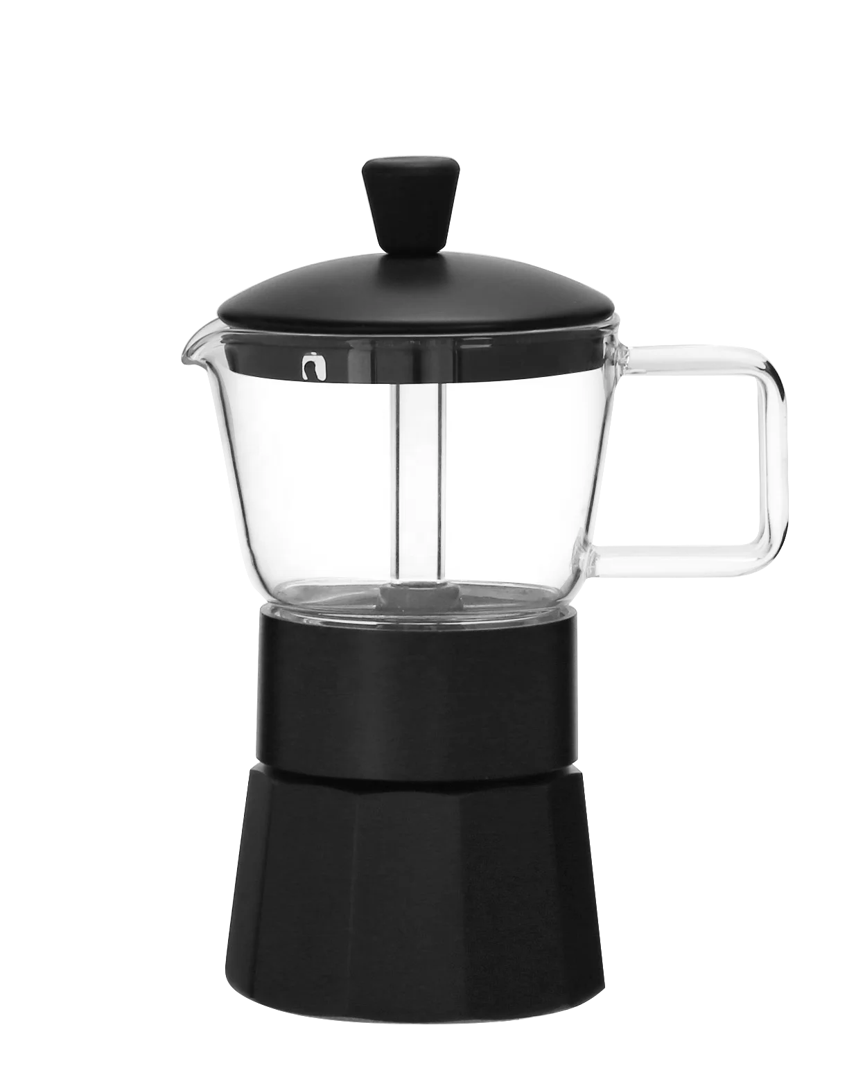 Customizable Black/Red Stovetop Espresso Coffee Maker Hygienic Classical Borosilicate Moka Pot