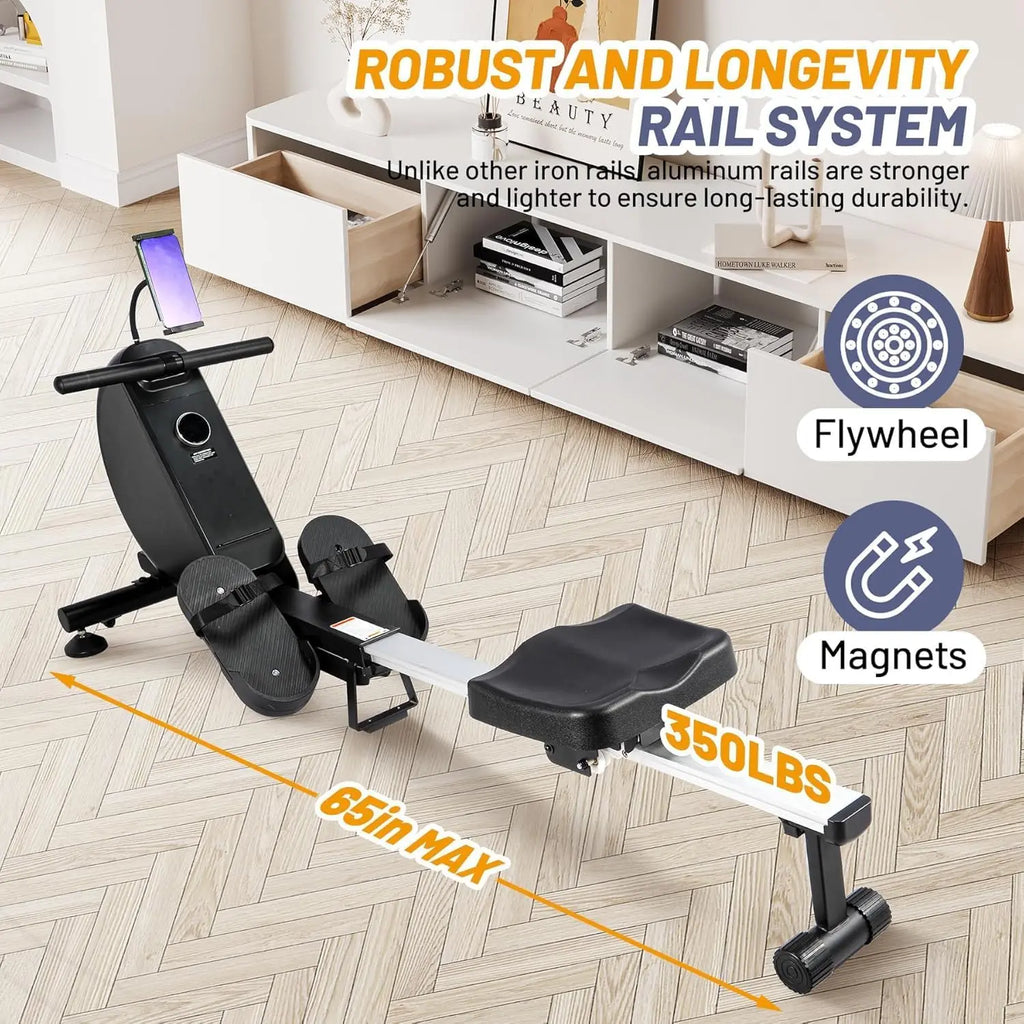 Rowing Machines for Home - Magnetic/Water Rowing Machine with Upgrade 16 Resistance Levels, 350 Lb Weight Capacity