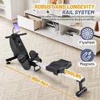 Rowing Machines for Home - Magnetic/Water Rowing Machine with Upgrade 16 Resistance Levels, 350 Lb Weight Capacity