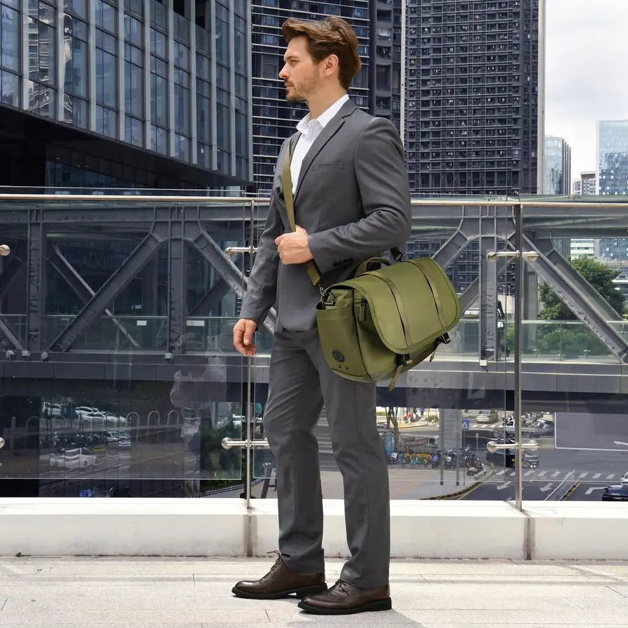 Messenger Bag Fit 16 Laptop for Men Women Work College Office Computer