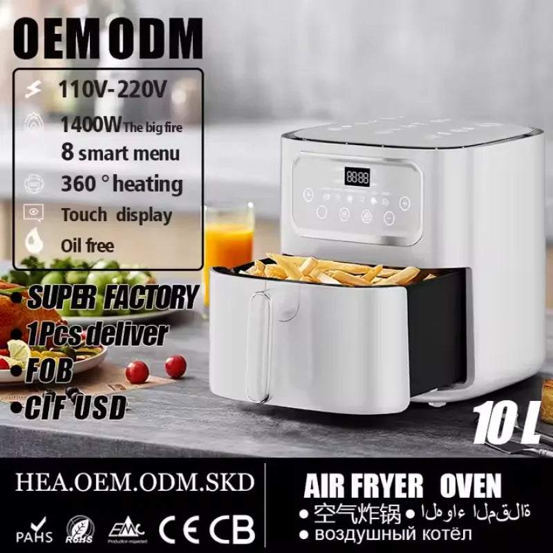 2025 New 7L Digital LED Display Home and Commercial Air Fryer Smart Oil-free Home Cooking Fryer