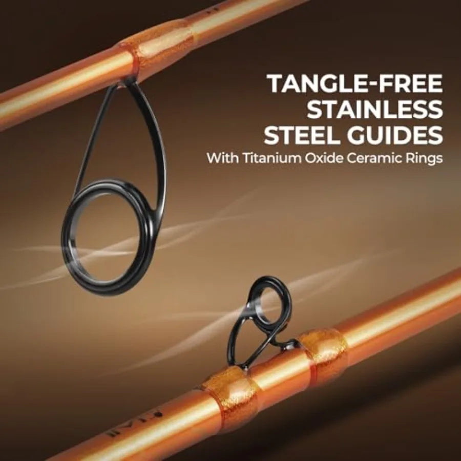 Twin-tip Fishing Rod and Reel Combo, Spinning & Baitcaster Combo, IM6 Graphite 2Pc Rod with Backup Tip Section,Spin-6'2" Ml-2000