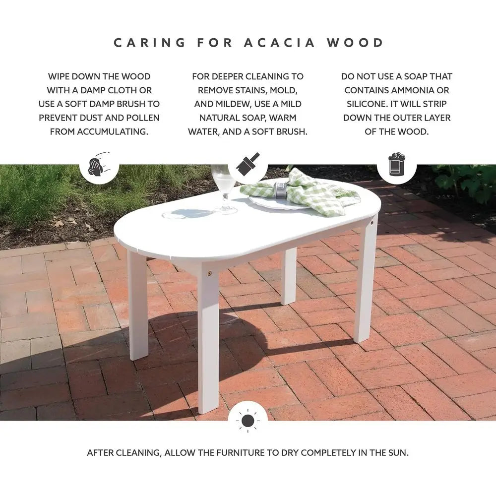 White Jayde Adirondack Style Coffee Table, 18.11 Depth x 35.24 Width x 18.11 Height