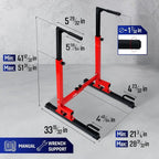 Dip Stand 500 LBS Capacity, 80 Levels Adjustable Dip Bars, Dip Station Machine for Home Gym