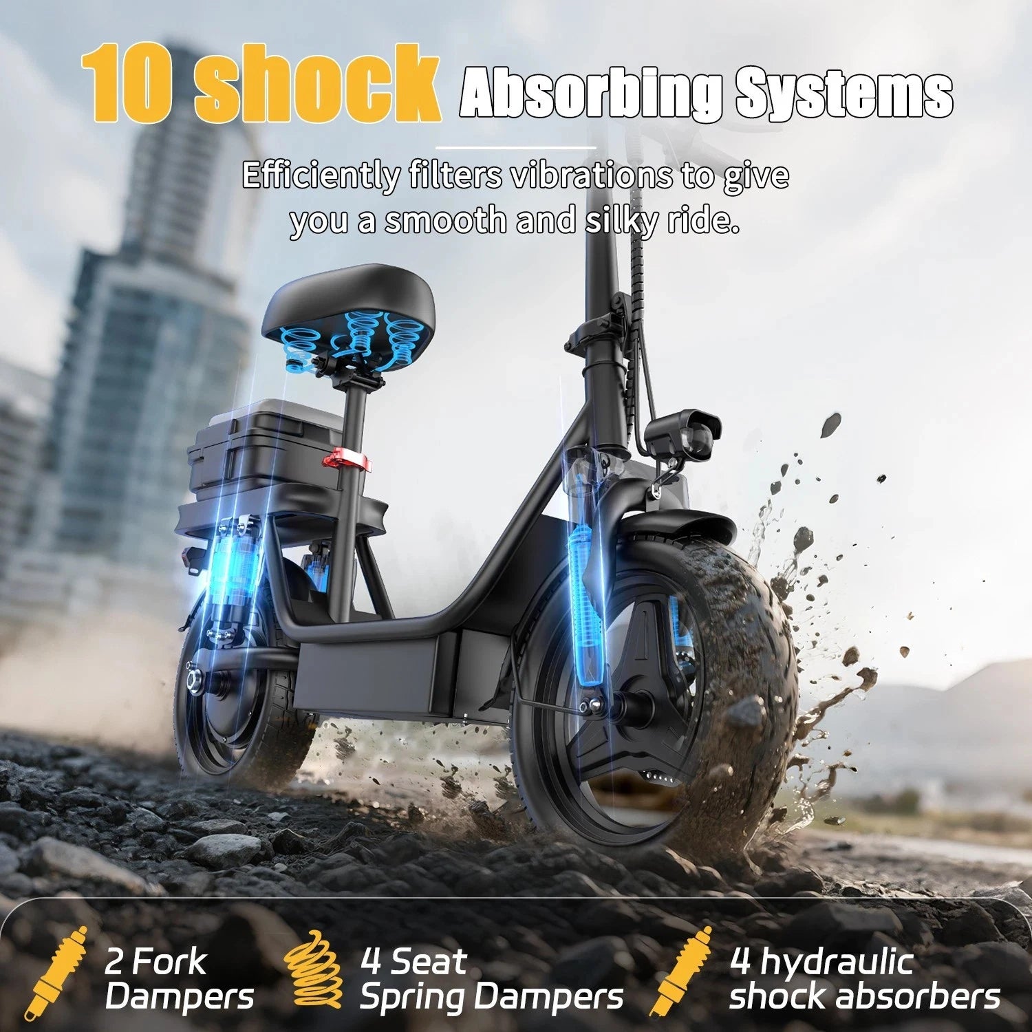 UPlee GQ8 Electric Bike For Adults, Folding Electric Bike, 250W Peak Motor, Scooter EBike With 14" Tire 48V 15AH Battery