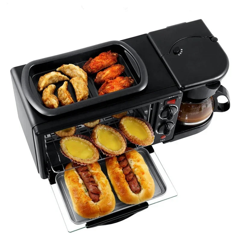 New 110V/220V Household Multi-Function Breakfast Machine Kitchen Coffee Omelette Machine Automatic Toaster Multi-Functio
