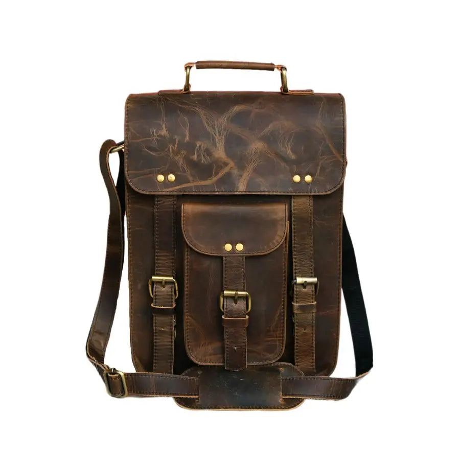 Leather Messenger Bag Vintage Laptop Crossbody Bag Satchel Man Purse Shoulder Bag for man woman office bag