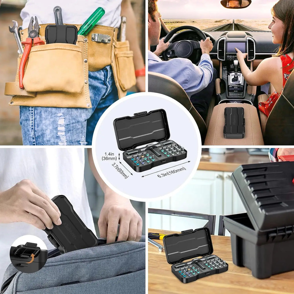 24-in-1 Multifunctional Screwdriver and Ratchet Wrench Set Magnetic Tip Hand Tools Set Home DIY Various Tasks Maintenance Kit