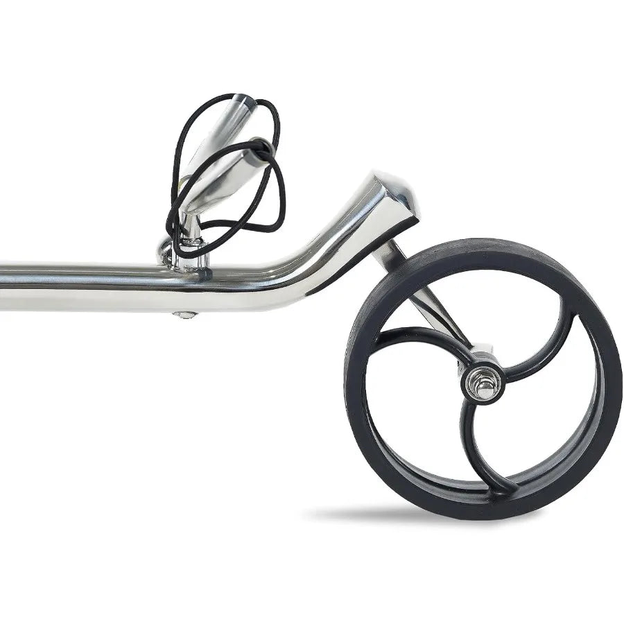 Terra Manual Golf Push Cart 3 Wheels Ultralight Ultraslim Stainless Steel Frame Green Fully Accessorized with Transport Bag