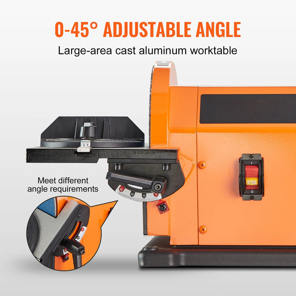 SucceBuy Belt Disc Sander Combo with 5A/4.3A/2.5A Induction Motor Belt Sanding Machine Woodworking Deburring Grinder Combo Bench