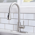 VCCUCINE Brushed Nickel Pull-Down Kitchen Faucet, Single Handle, Stainless Steel, High Arc, RV Compatible