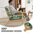 Accent Chair Set of 2 with Pillow Upholstered Mid-Century Chair Living Room Chair for Small Space Solid Wood Frame, Customized