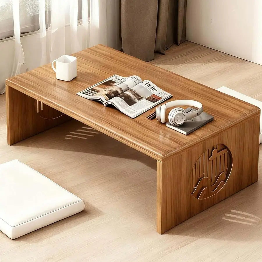 Folding Coffee Table, Low Coffee Table for Sitting on The Floor, Japanese Floor Table No Assembly Small Coffee Tables for Living