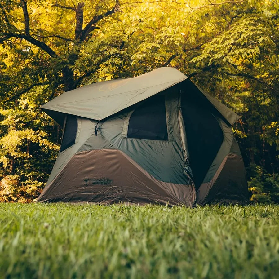 Gazelle T4 Overland Edition GT401GR Pop-Up Portable Camping Hub Tent Easy Instant Set up in 90 Seconds Alpine Green/Moss 4-Pers