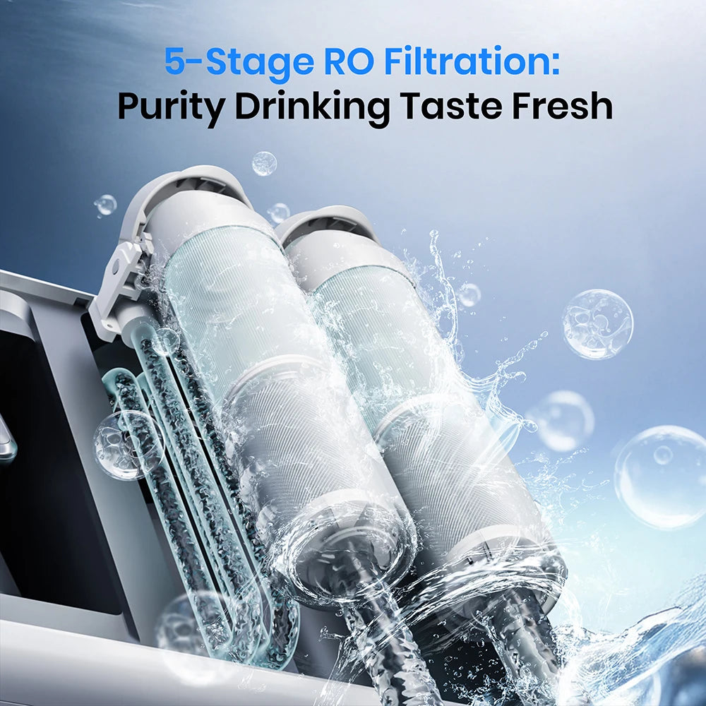 Raorio Water Purifier Multiple Scenarios Reverse Osmosis Heating with  Filter Element Home/Off-Gid Life Portable Water Drinking