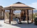 CROWN SHADES 13x13 Pop up Gazebo with Mosquito Nettings, Patented Center Lock 6-Sided Portable Gazebo, 300D Silver-Coated Fabric