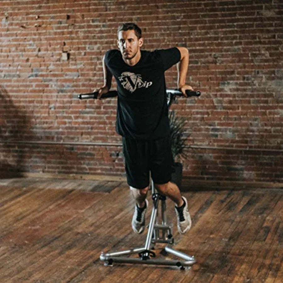 Patented V-Shaped Equipment for All-Powerful Dips Resistance Training Lightweight Effortless Assembly Doubles as a Workout Benc