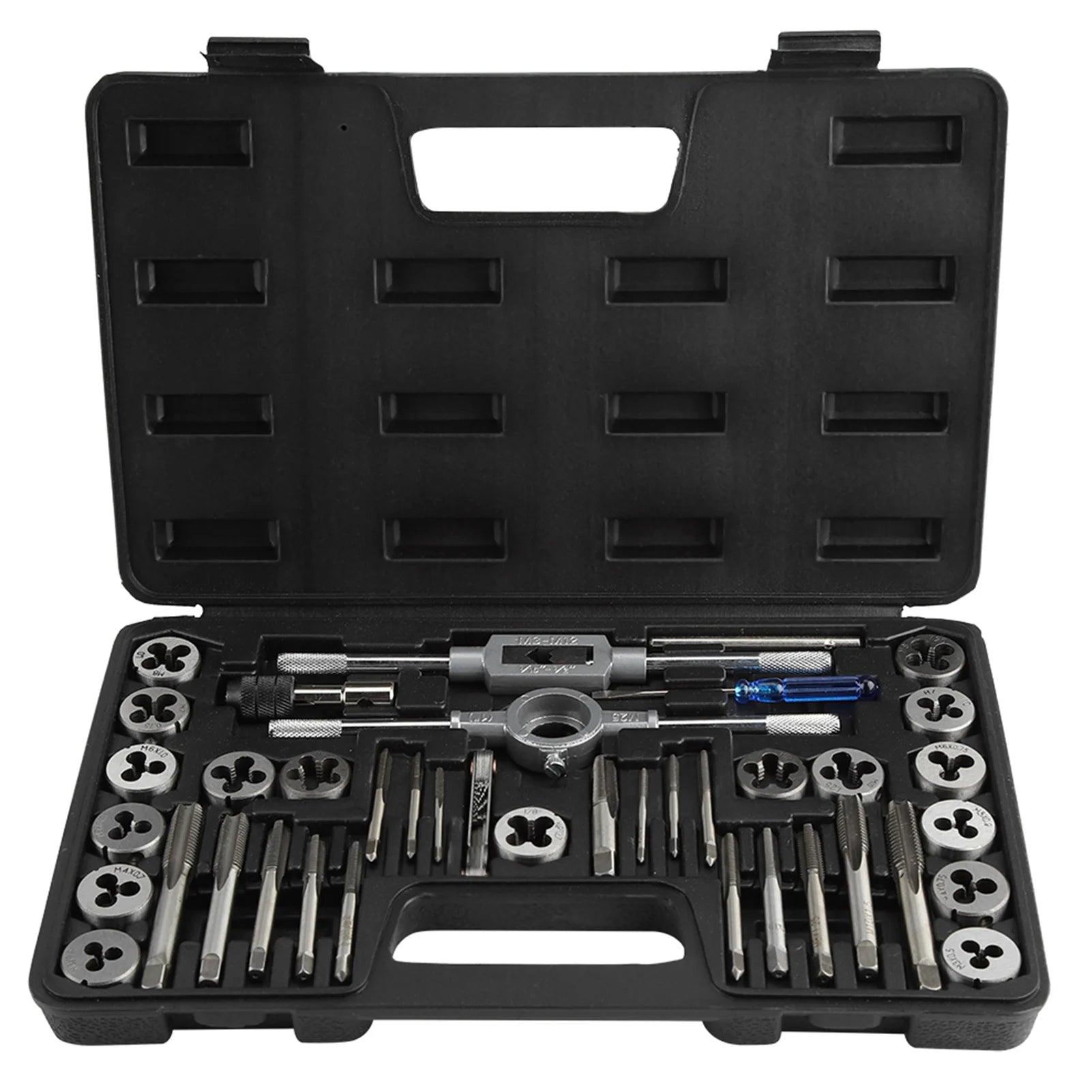 M3- Screw Nut Tap and Die Set with Wrenches and Thread Gauge Heavy Duty Hand Tools Tap and Die Set