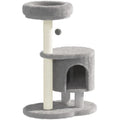 Cat Tree 34.3 Inches Cat Tower with Scratching Post Condo Interactive Hanging Ball Plush Perch for Indoor Large Cats Gray