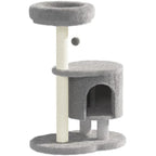 Cat Tree 34.3 Inches Cat Tower with Scratching Post Condo Interactive Hanging Ball Plush Perch for Indoor Large Cats Gray