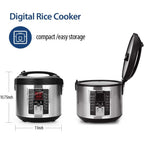Electric rice cooker (12 digital cooking programs) (5.2Qt) with large capacity. 24-hour preset and instant insulation