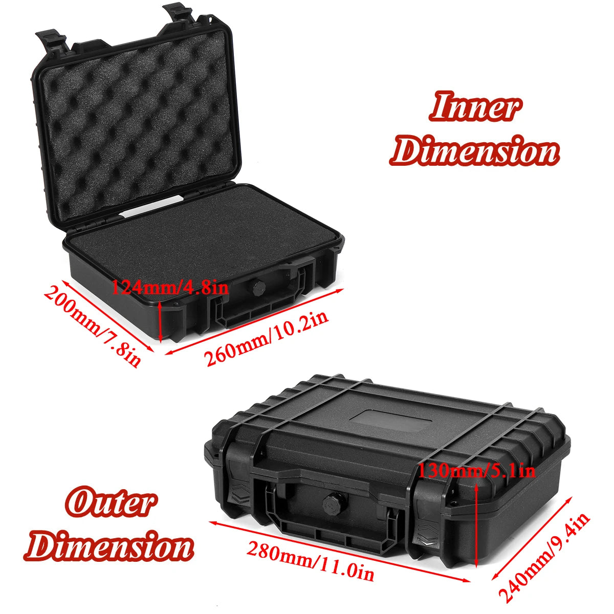 9 Sizes Tool Box Waterproof Plastic Hard Carry Case With pre-cut Sponge Tool Organizer Boxes Tool Cabinet Foam Hardware Toolbox