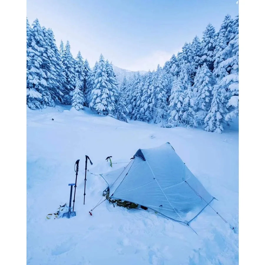 2 Person Tent Hiking Ultralight Camping Tent Professional 15D Silnylon Rodless Trekking Pole Tent Waterproof Backpackin