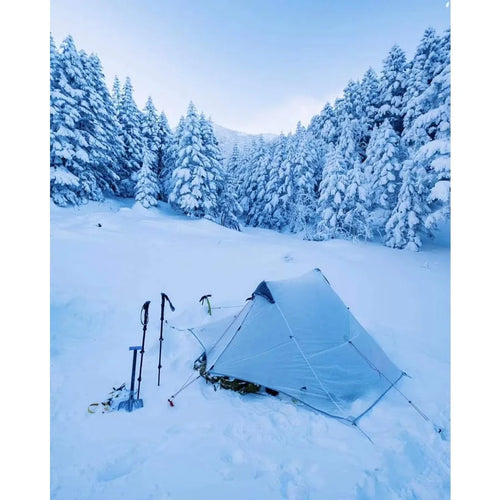 2 Person Tent Hiking Ultralight Camping Tent Professional 15D Silnylon Rodless Trekking Pole Tent Waterproof Backpackin