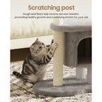 Cat Tree 34.3 Inches Cat Tower with Scratching Post Condo Interactive Hanging Ball Plush Perch for Indoor Large Cats Gray