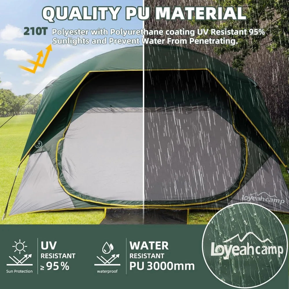 Tents 4 Person Camping Tent, Easy Setup Waterproof Family Tents for Camping, Portable Dome Tent for Outdoor Camping with Rainfly