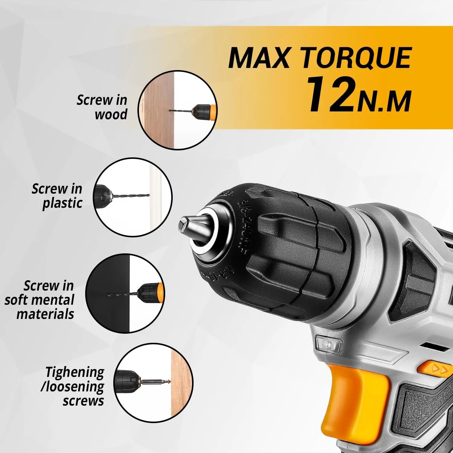 8V Cordless Drill Tool Kit, 126-Piece Home Repair Set for Men & Women, Handyman DIY Tools in Box