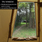 4~6 Person Tipi Hot Tent T3 XL with Screen Window Hght 8' 6" 2.6m Diameter 15' 4.6m for Wood Buring Stove Bushcraft Family Camp