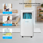 9000 BTU Portable Air Conditioner with Remote Control for Home Office and Dorm Rooms 3-in-1 Unit with Cooling Fan and Dehumidif