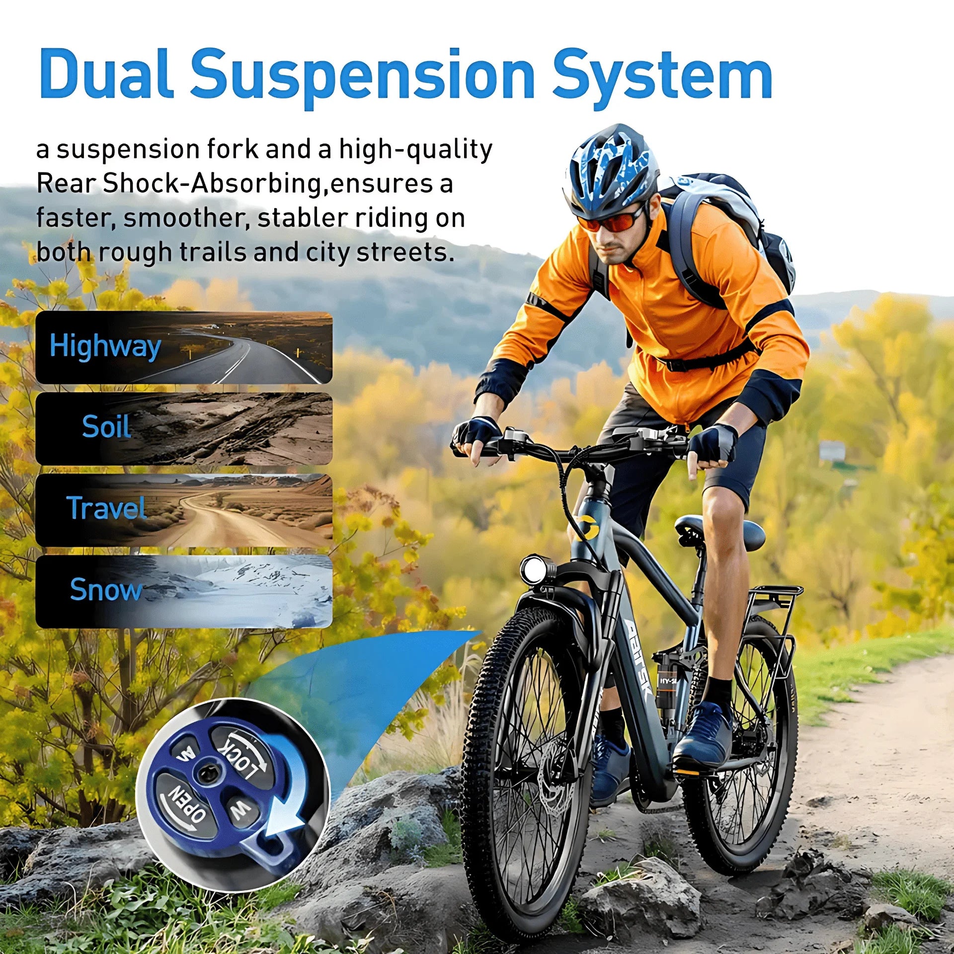 Electric Bike for Adults with Peak 750W Brushless Motor,40Miles 25MPH Commuting Electric Mountain Bike,26"/24'' Tires