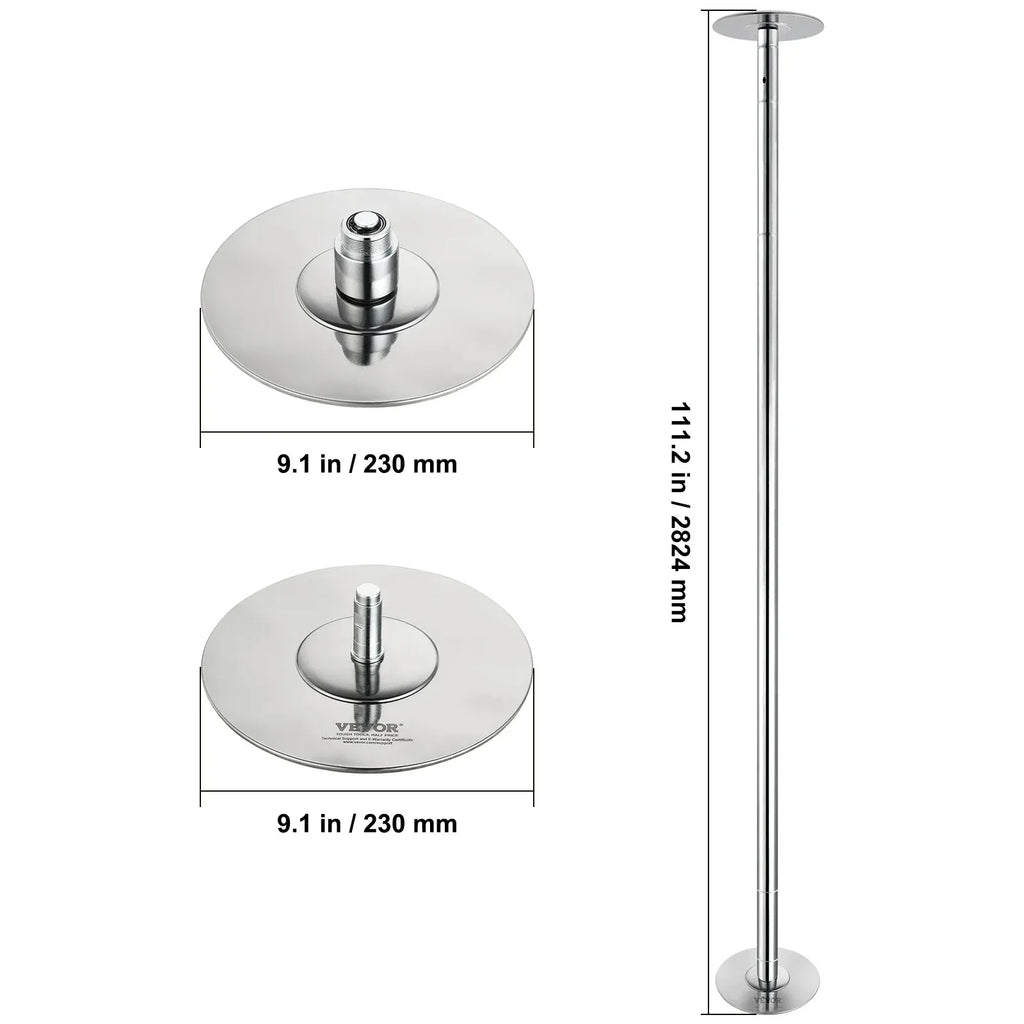 Sihao Professional Dancing Pole Spinning Static Dancing Pole Kit Portable Removable Pole 45mm Heavy-Duty Stainless Steel Pole