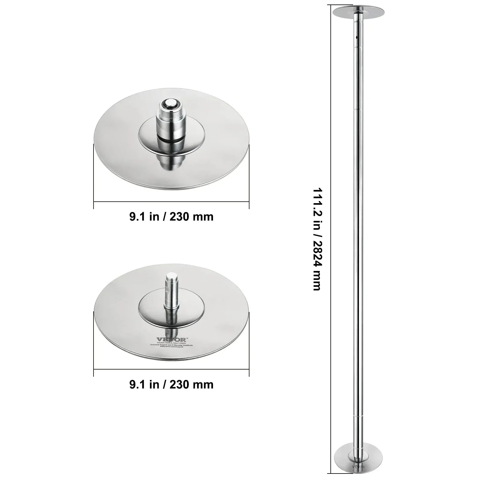 Sihao Professional Dancing Pole Spinning Static Dancing Pole Kit Portable Removable Pole 45mm Heavy-Duty Stainless Steel Pole