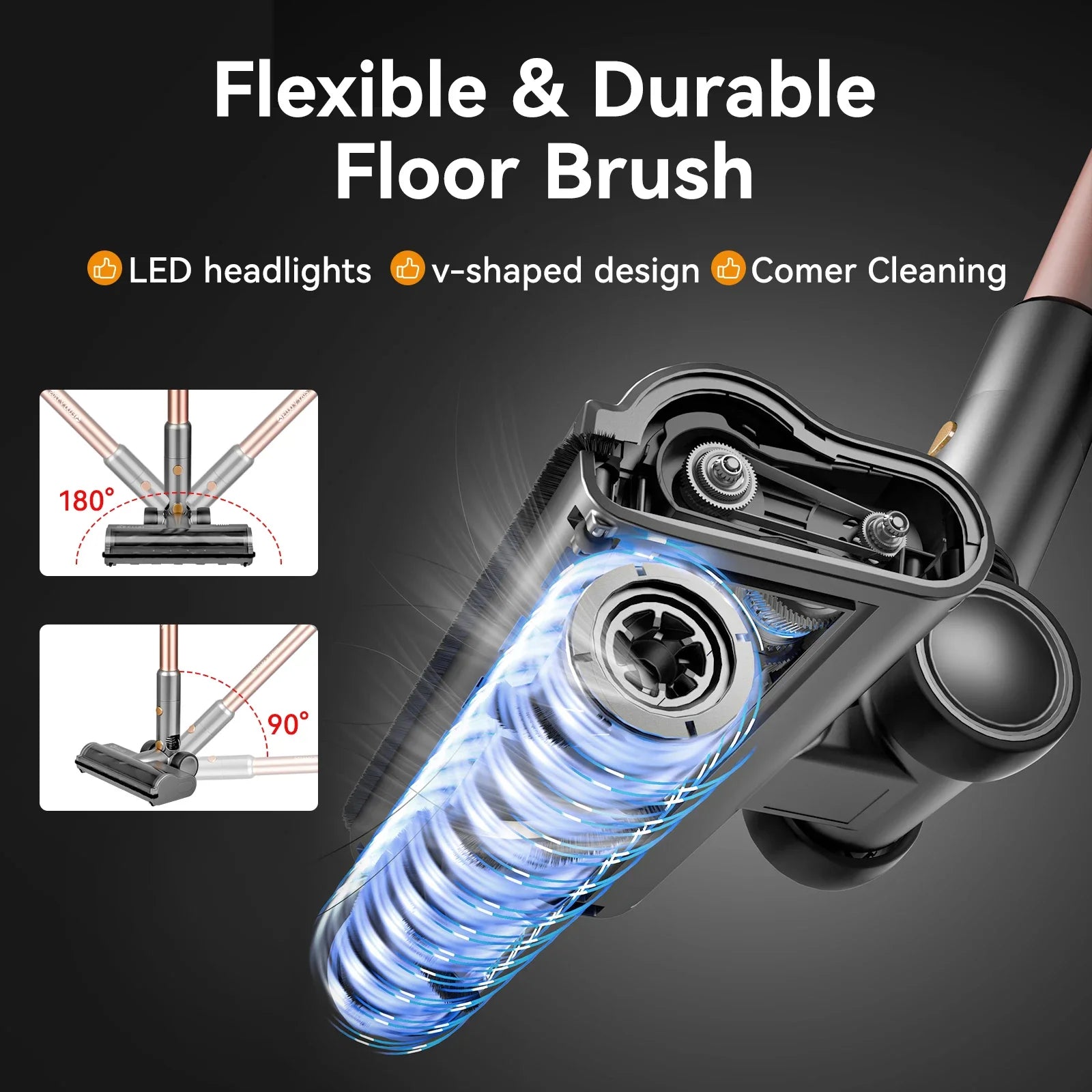 Stick Cordless Vacuum Cleaner Powerful Smart Sweeper Handheld Dust Cleaner for Home Carpet Car Pet Removable Battery Portable