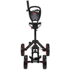 4Wheel Folding Golf Pull Push Cart for Easy Transportation on Courses Lightweight Design with Large Storage Basket and Adjustab