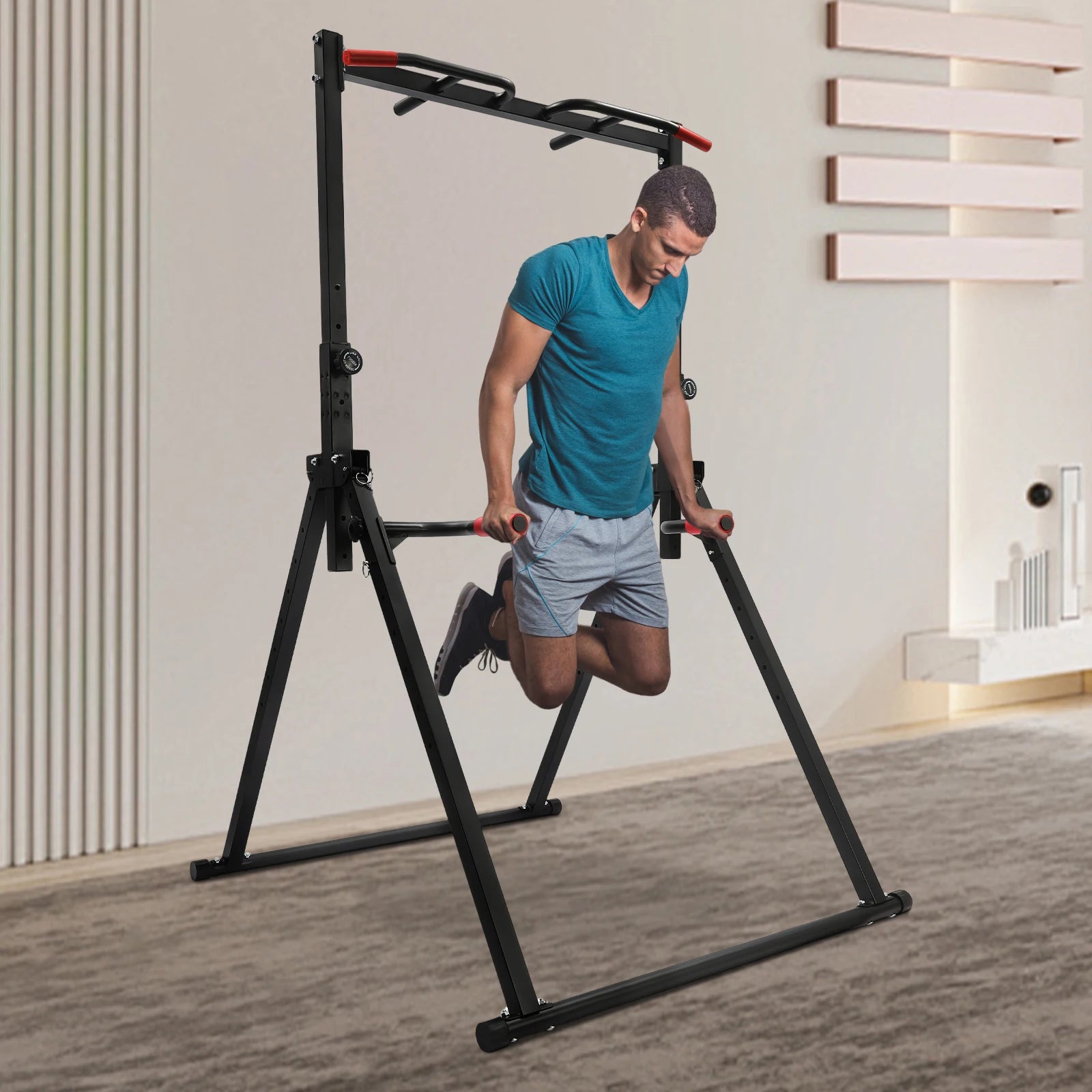 Adjustable Height Home Pull up Bar Triangular Pull up Station Pull up Bar for Home Gym Strength Training Equipment