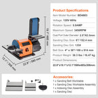 SucceBuy Belt Disc Sander Combo with 5A/4.3A/2.5A Induction Motor Belt Sanding Machine Woodworking Deburring Grinder Combo Bench