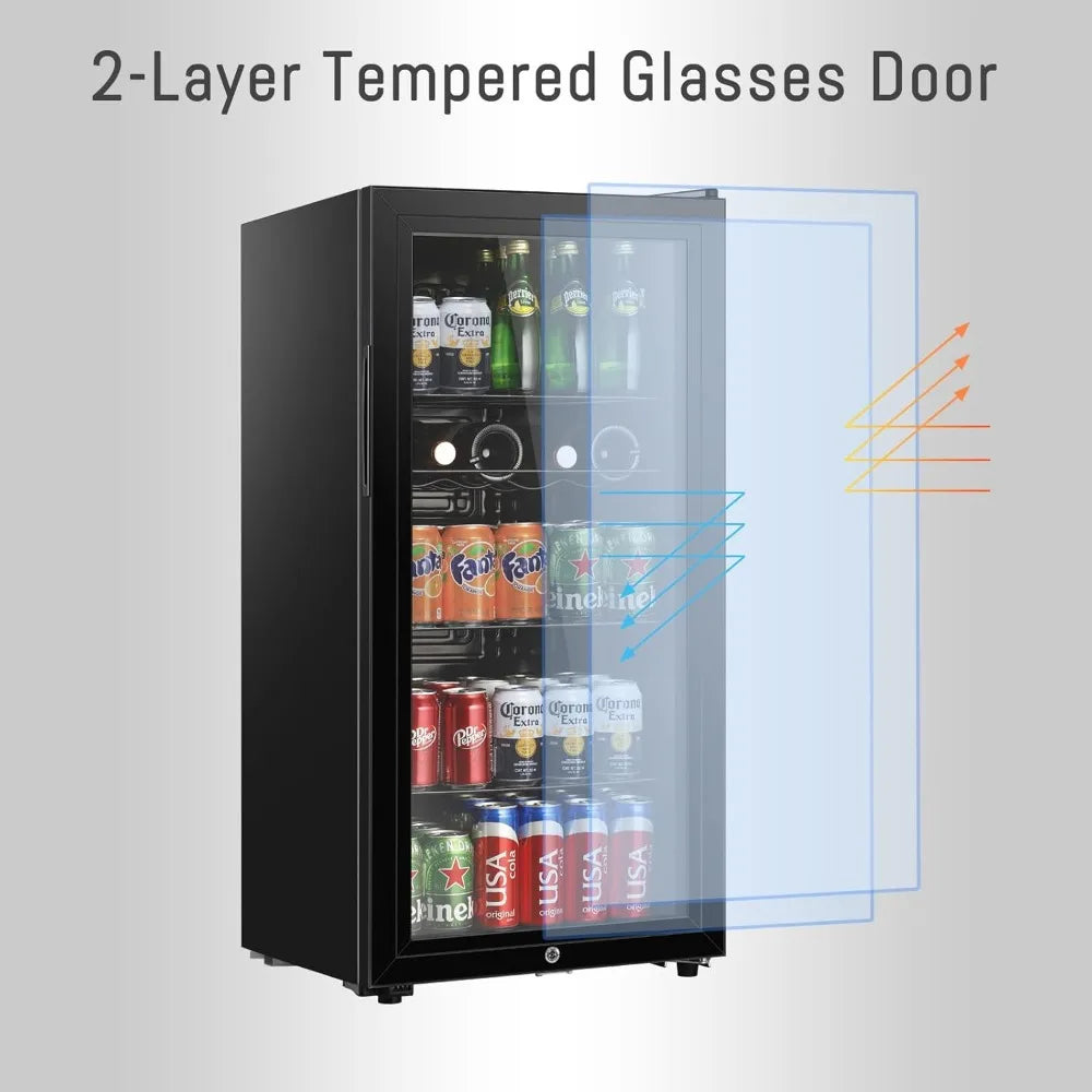 4.5 cubic feet beverage refrigerator with 150 cans, independent beverage cooler, suitable for office use