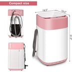 Portable Washing Machine 8 Lbs Capacity with Builtin Drain Pump Compact FullAutomatic Laundry Washer Featuring 6 Programs and 6