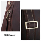Full Grain Leather Cross Body Sling Bag Chest Bag Backpack Outdoor Camping Tactical Daypack