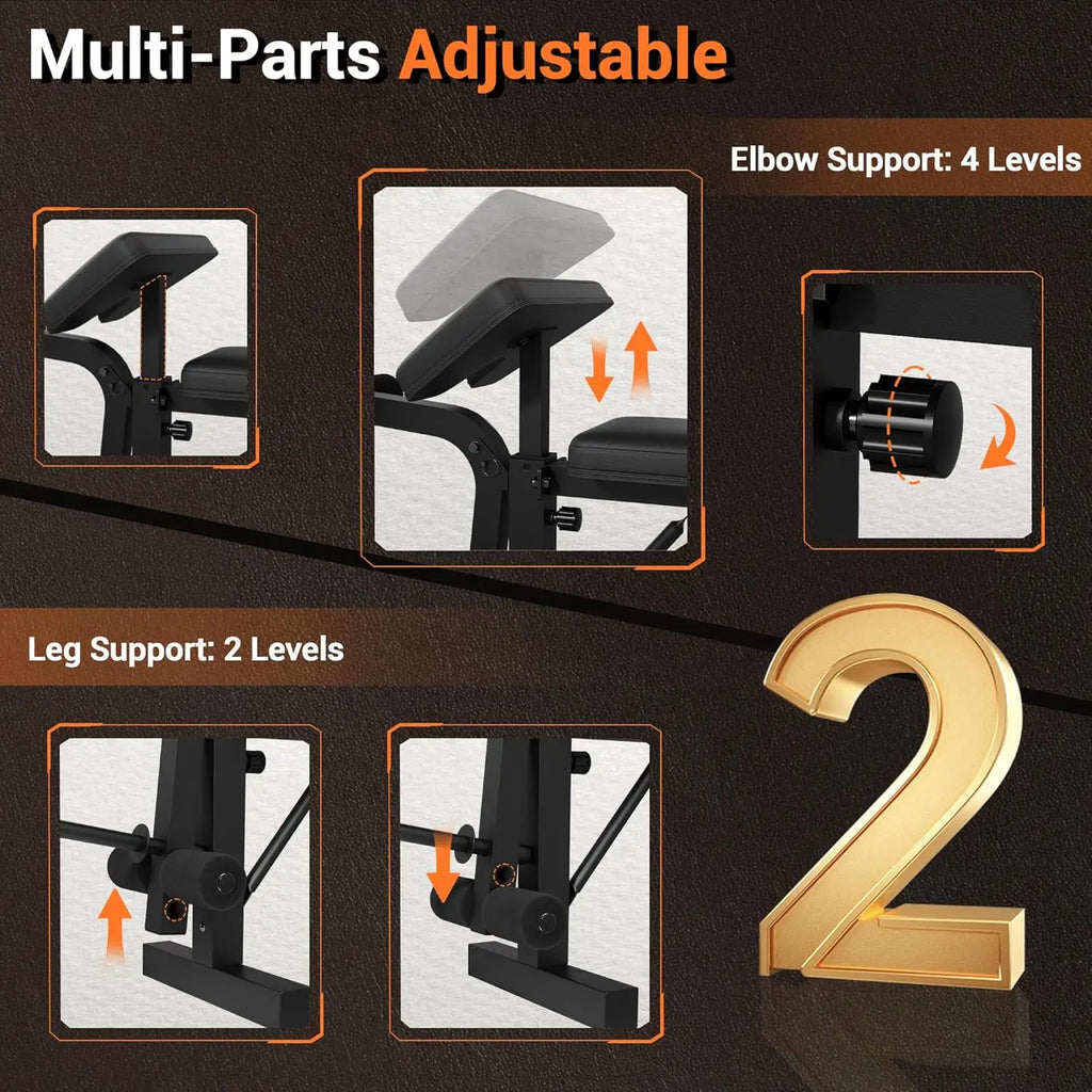 7 in 1 Strength Training Bench with Squat Rack 900 LBS Capacity Multifunctional Adjustable Foldable Workout Bench for Home Gym