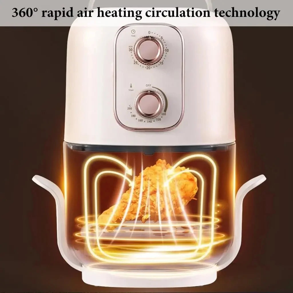 Transparent Visual Air Fryer 8 in 1 Oil-free Electric Fryer Low Fat Electric Oven Quickly Cook Oil-free Healthy Meals