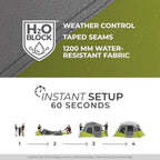 Instant Cabin Tents 6 Person/ 9 Person/ 10 Person/ 12 Person Family Cabin Multi Room Pop Up Tents Car Camping Included Storage