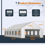 Durable 20x40ft Outdoor Wedding Tent with Removable Walls for Events and Storage Bag