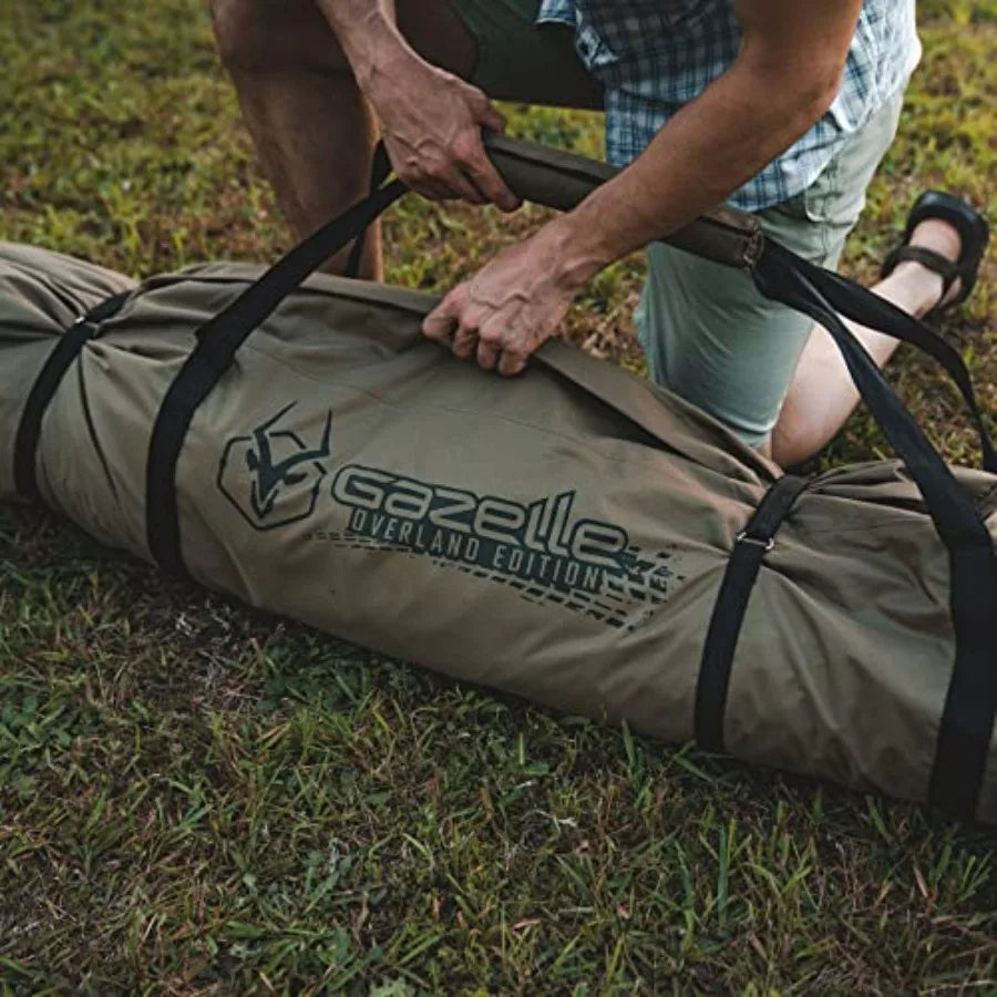 Gazelle T4 Overland Edition GT401GR Pop-Up Portable Camping Hub Tent Easy Instant Set up in 90 Seconds Alpine Green/Moss 4-Pers