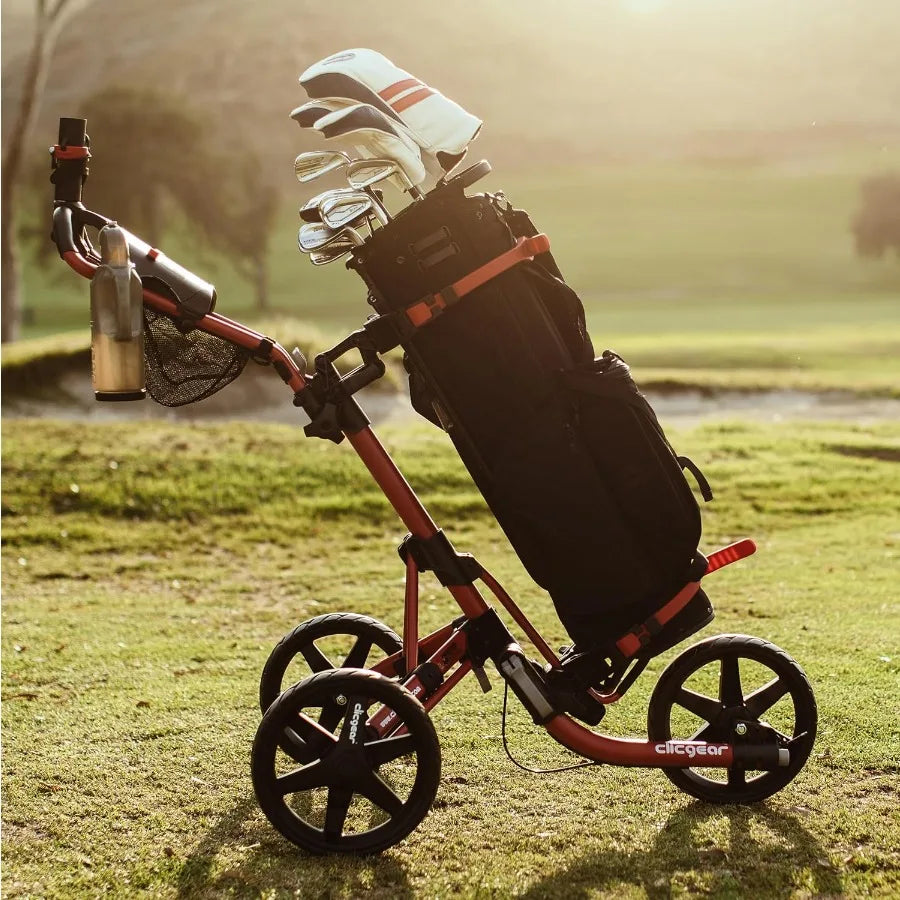 Clicgear Model 4.0 Golf Push Cart 3-Wheel Foldable Walking Golf Cart for Outdoor Use with Durable Lightweight Aluminum Frame in